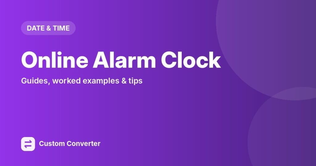 Online Alarm Clock – free online tool guide