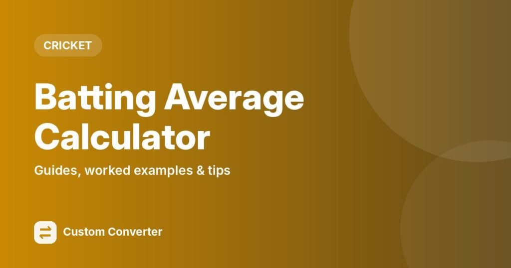 Batting Average Calculator – free online tool guide