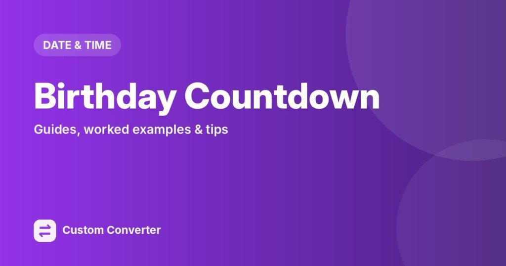 Birthday Countdown – free online tool guide