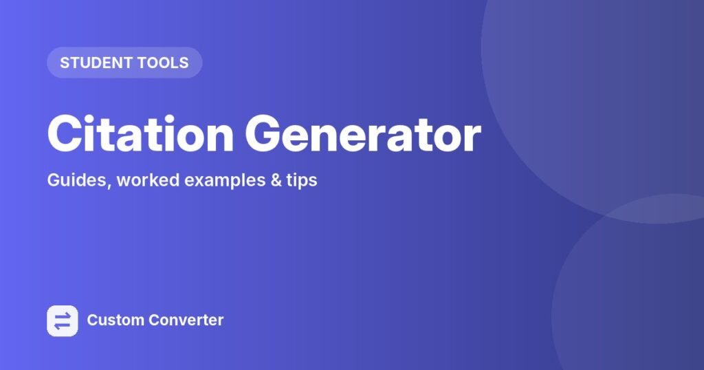 Citation Generator – free online tool guide