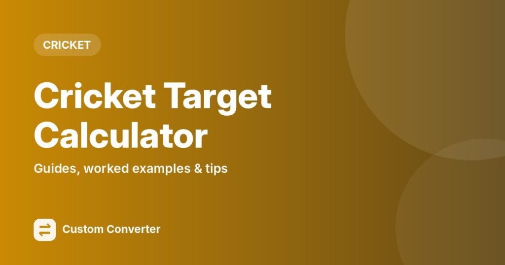 Cricket Target Calculator – free online tool guide