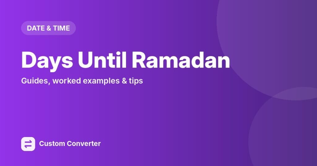Days Until Ramadan – free online tool guide