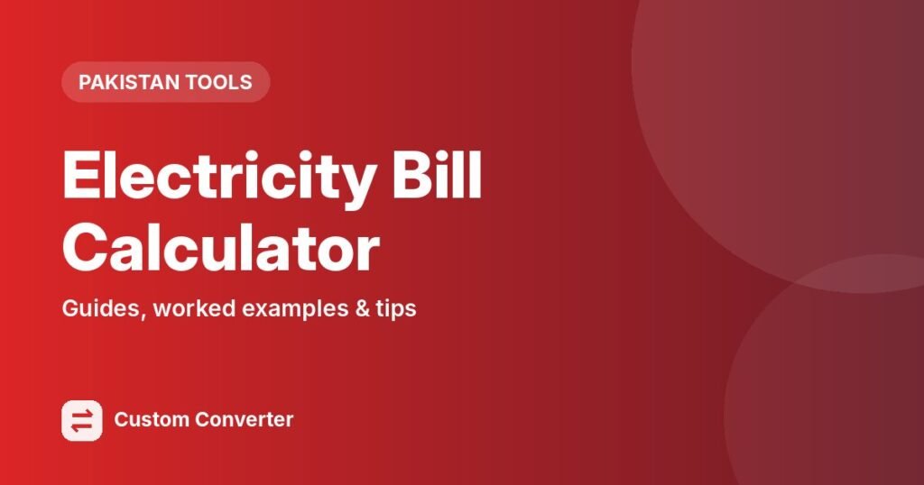 Electricity Bill Calculator – free online tool guide