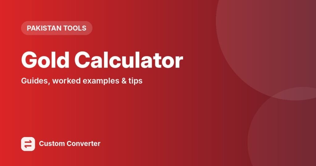 Gold Calculator – free online tool guide