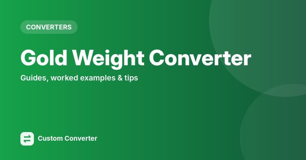 Gold Weight Converter – free online tool guide