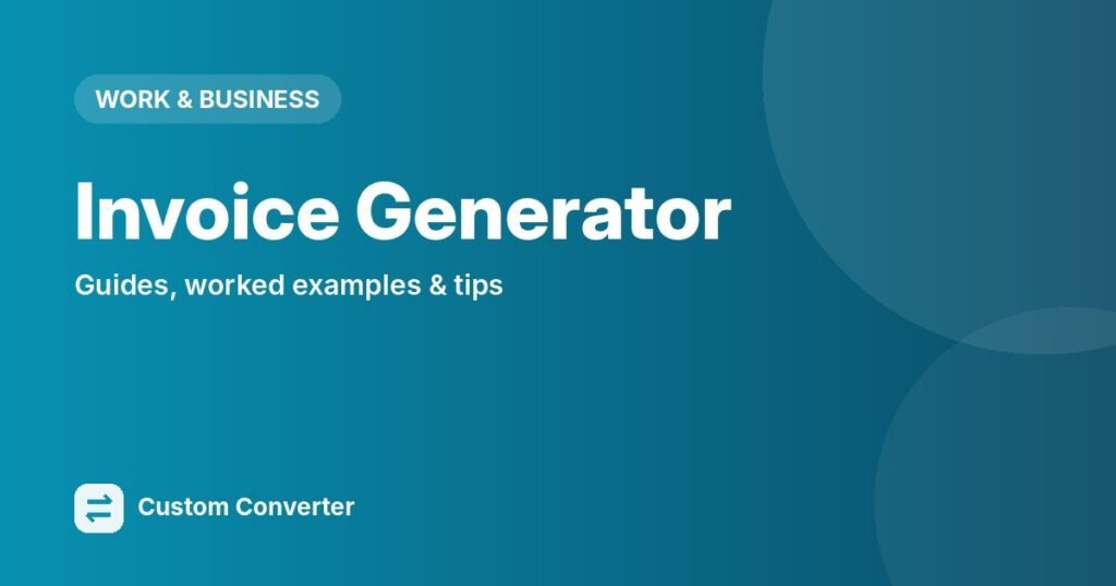Invoice Generator – free online tool guide