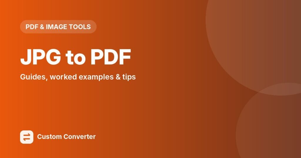 JPG to PDF – free online tool guide