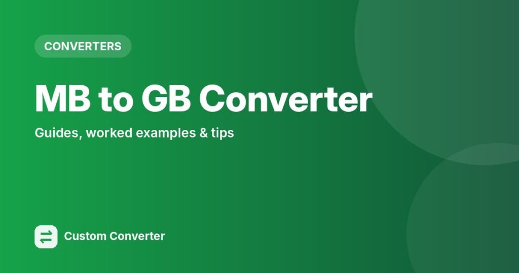 MB to GB Converter – free online tool guide
