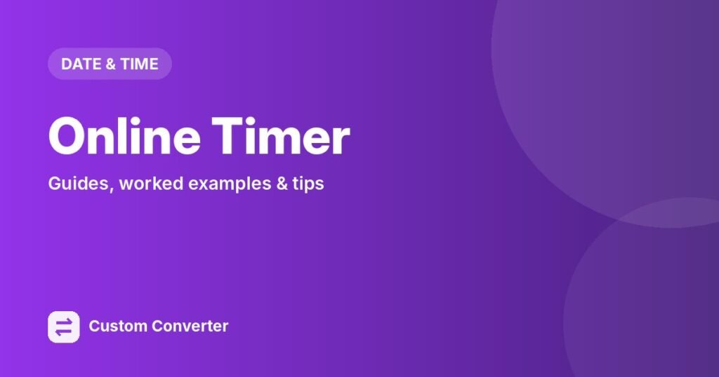 Online Timer – free online tool guide
