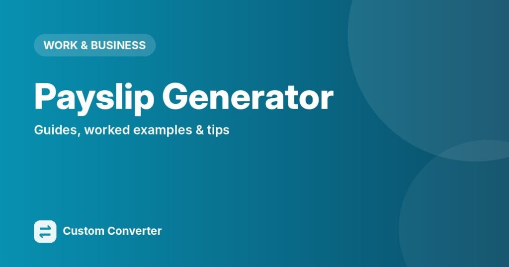 Payslip Generator – free online tool guide