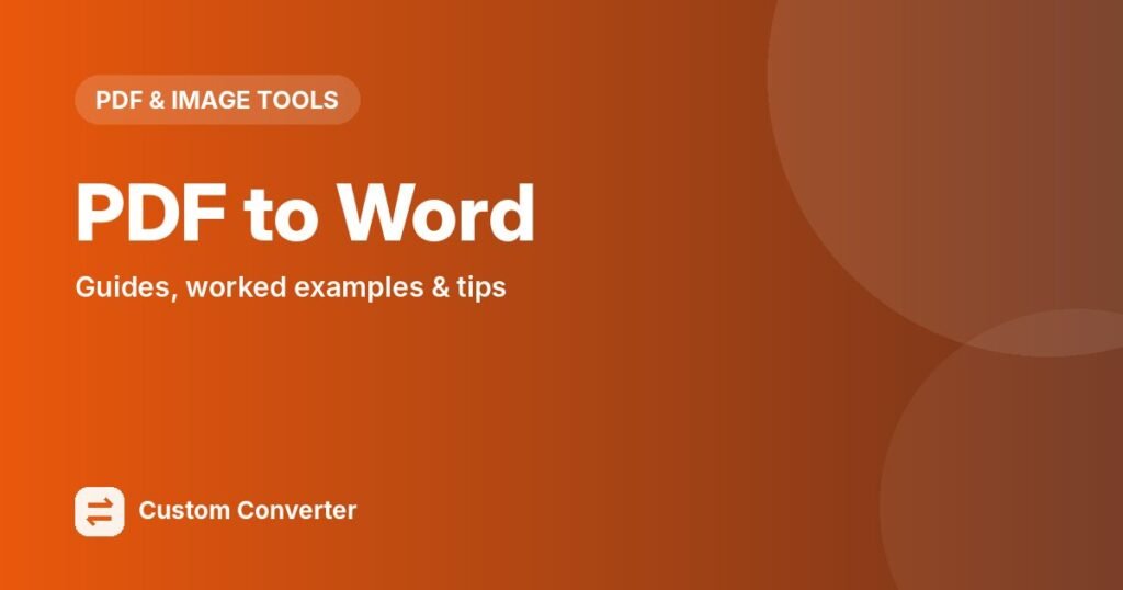 PDF to Word – free online tool guide