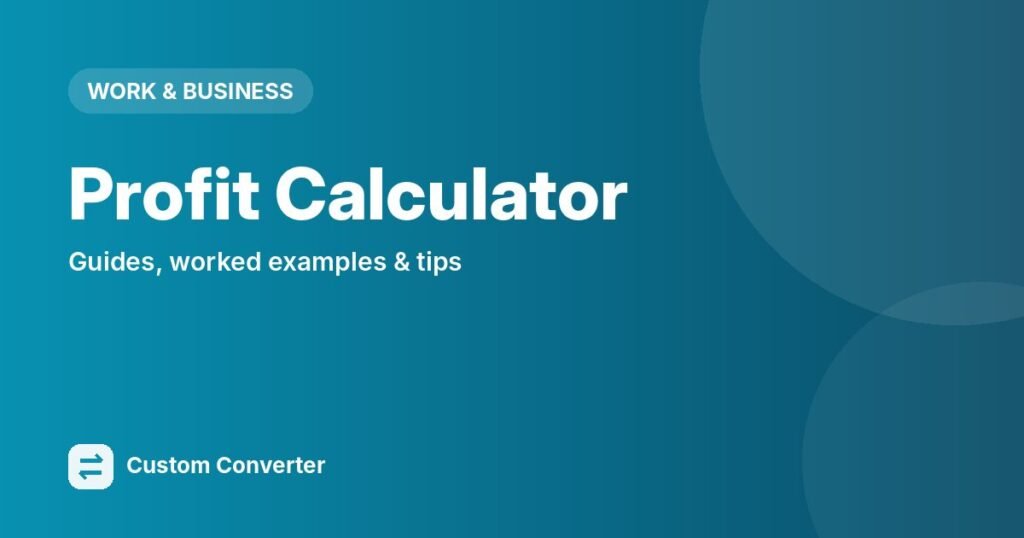 Profit Calculator – free online tool guide