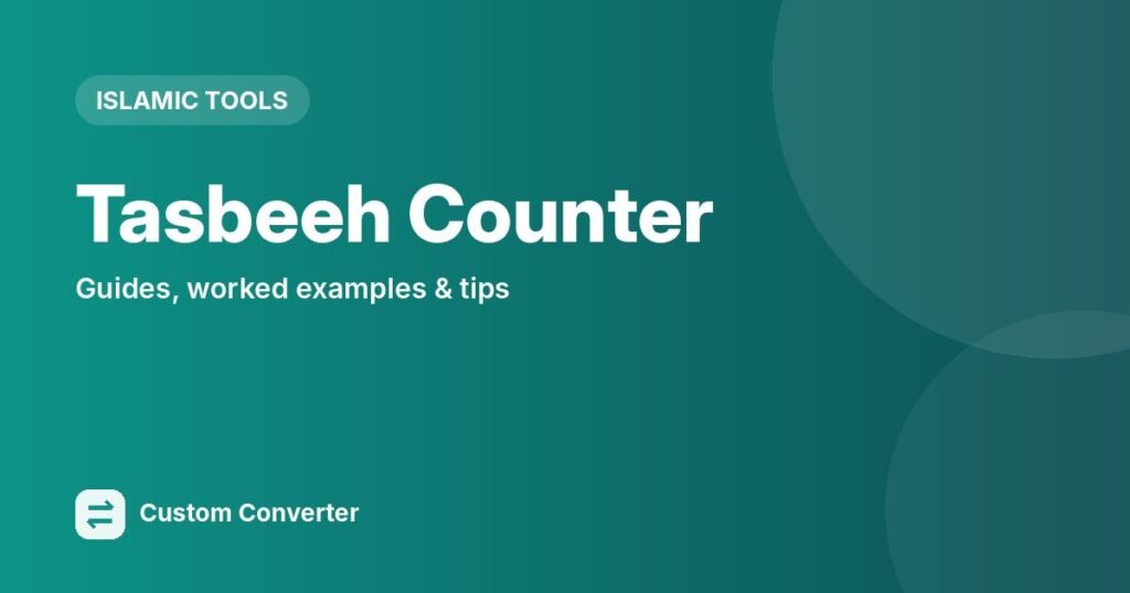 Tasbeeh Counter – free online tool guide