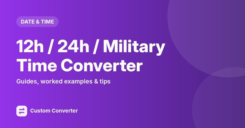 12h / 24h / Military Time Converter – free online tool guide