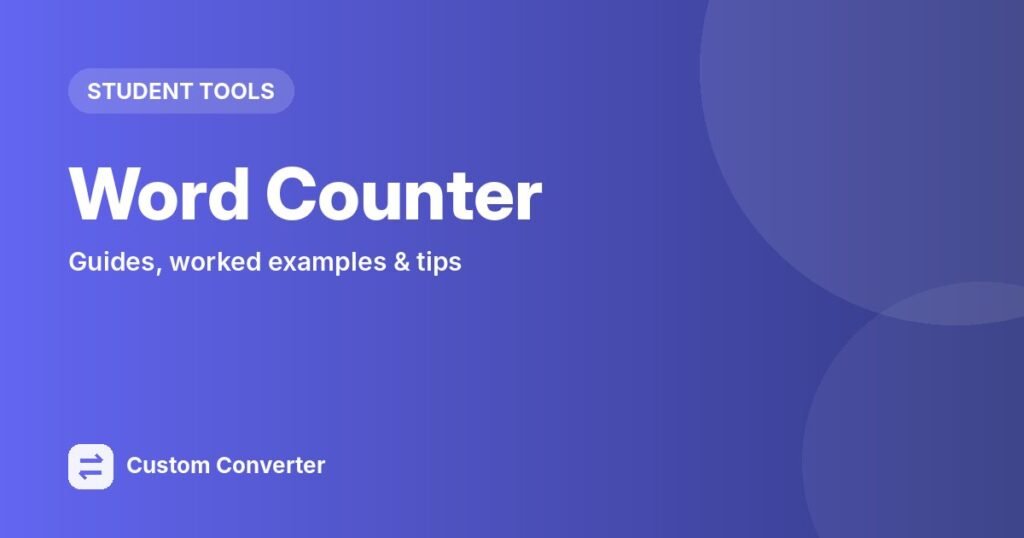 Word Counter – free online tool guide