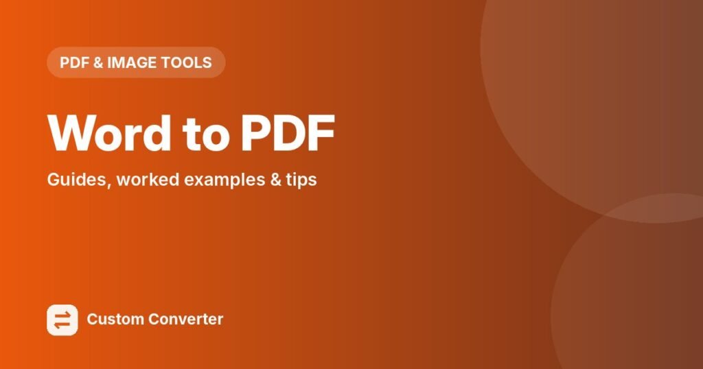Word to PDF – free online tool guide