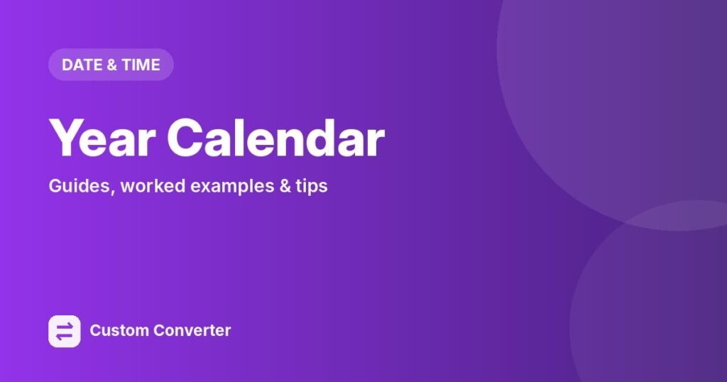 Year Calendar – free online tool guide